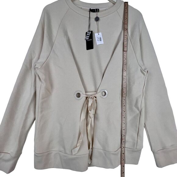 New Joseph Women Sweater 100% Cotton Pullover Loop Back Eyelet Sweatshirt US XL - Picture 8 of 13